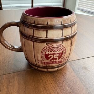 NWT Disney Epcot’s 25th Anniversary International Food and Wine Barrel Mug